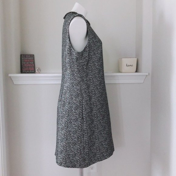 Donna Ricco Jacquard Dress Grey Metallic Jeweled Neckline Size 16 MSRP $138.00 - Picture 5 of 15